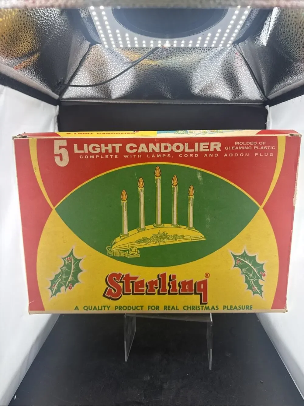 NOS Vintage Sterling No 255 5 Light Christmas Candolier Window Candelabra